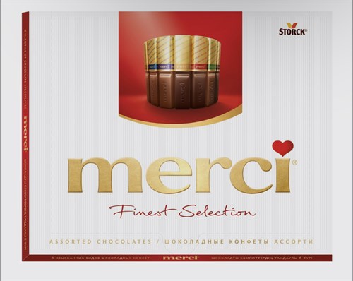 Merci, конфеты шоколадные в коробке, подарочный набор, ассорти, 250г 3231