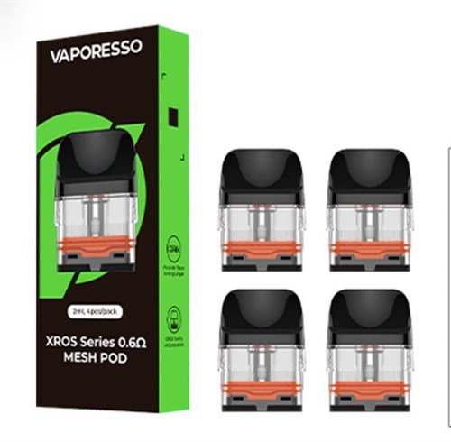 Картриджи для Vaporesso Xros 1 / 2 / mini / Nano/ 3 / 3 mini / 3 pro / cube / 4 / 4 mini / 5 / 5 mini / 6 / 6 mini 0,6 Ом, 2 мл, с верхней заправкой, 4 шт. 3889