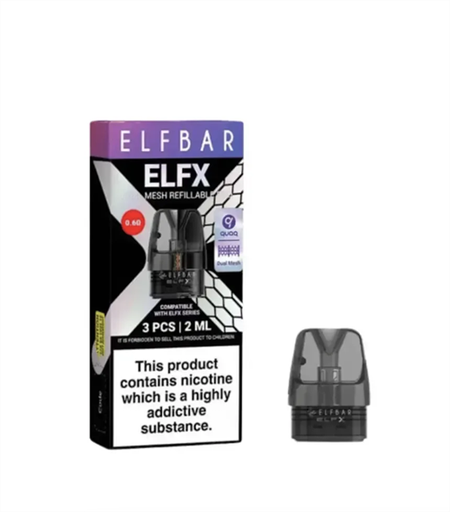 Картриджи ELFBAR ELFX Refillable Dual Mesh Pod УПАКОВКА 0.8 Ом 2 мл (в упак. 3 шт.) 5243