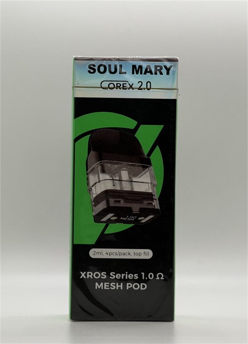 Картриджи Soul Mary Corex 2.0 для Vaporesso Xros 1 / 2 / mini / Nano/ 3 / 3 mini / 3 pro / cube / 4 / 4 mini / 5 / 5 mini / 6 / 6 mini  1.0 Ом Top Fill, верхняя заправка, 4 картриджа 5370