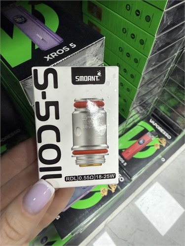 Испарители Smoant Santi S-5 0.55 Ом, 3 штуки для Smoant Santi, Charon Baby Plus, Knight 40, Charon T50, Pasito Pro 2746