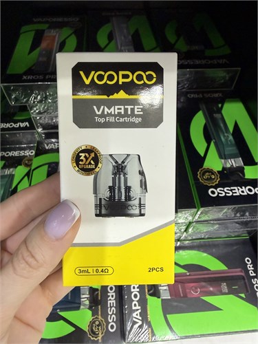 Картриджи Voopoo VMATE Top Fill V.THRU Pro 0.4 Ом - упаковка 2 шт для VMATE Max, VMATE Pro Power Edition, VMATE E2 и VMATE i2 4526