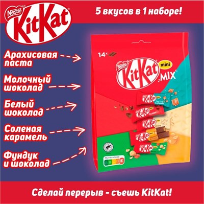 Набор шоколадных батончиков KitKat Mini Mix, 197.4 гр 6773