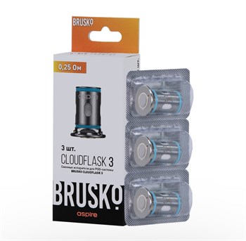 ИСПАРИТЕЛИ BRUSKO CLOUDFLASK 3, 0.25 ОМ (3 ШТ) 4291