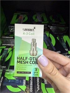 Испаритель Smoant K - 3 Half-DTL Mesh 0.6 ohm Coil (Pasito 2/ Knight 80, цена за упаковку - 3 испарителя) 1893