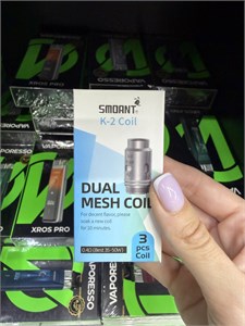 Испаритель Pasito K - 2 для Smoant Pasito 2 / Knight 80 K-2 Mesh 0.4 ohm Coil, 3шт 2565