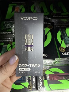 Испарители Voopoo PnP-TW15 0.15ohm Max 70W для Drag E60 / H80S / X, Argus Pro и других девайсов ( (5шт. без жидкости) 2832