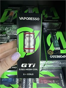 Испарители Vaporesso GTi 0.15 Ом Mesh Coil, 5 штук для Target 80, Target 100, Target 200, Gen 80S, Gen 200, Armour и баков Vaporesso iTank, iTank 2, iTank T 5926
