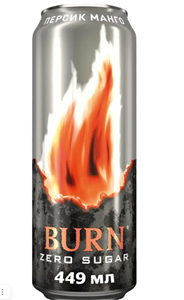 Энергетический напиток Burn Персик-Манго, 0,449 л 7291